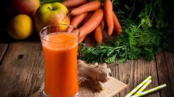 عصير الجزر والزنجبيل لتقوية والتركيز