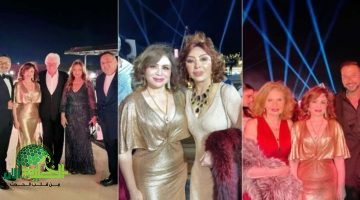 إلهام شاهين تحتفل بزفاف ليلى أحمد زاهر وهشام جمال