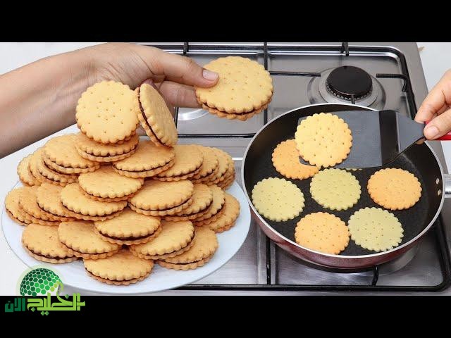 بسكويت المقلاة الاقتصادي.. حلويات لذيذة بـ5 دقائق بدون فرن