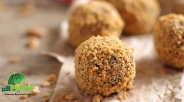 تحلية العيد . كرات الفول السوداني بالشوكولاتة وبسكويت باونتي بجوز الهند1