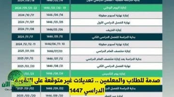 صدمة للطلاب والمعلمين. تحديثات غير متوقعة على التقويم الدراسي 1447 في السعودية